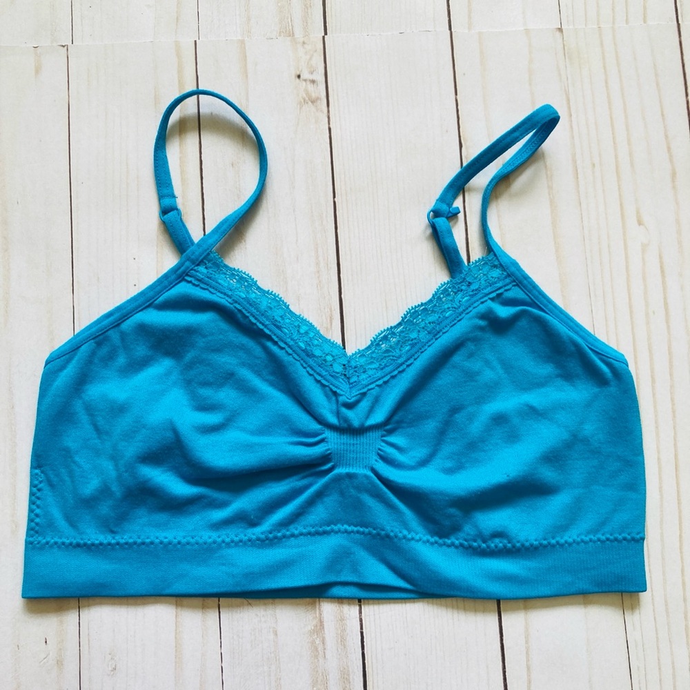 Vintage Y2K no boundaries bright blue Lace Trim Bralette